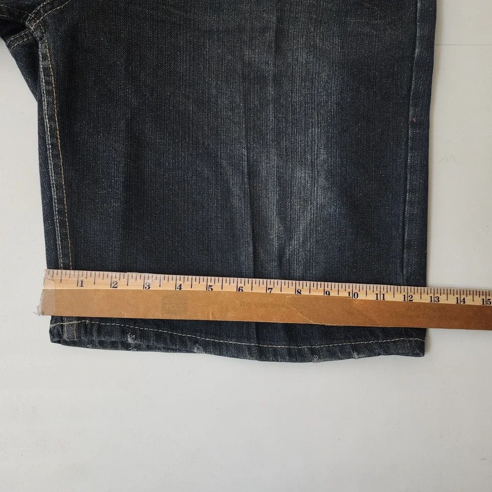 Phat Farm Shorts Mens 38X11 Blue Denim Jorts Y2K Urban Skate Loose Baggy Hip Hop